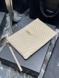 YSL chevron cosmetic party clutch casual wristlet smartphone holder makeup pouch