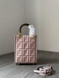 Fendi FF motif tiny bucket handbag crossbody shoulder mini tote with tortoise handle