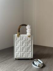 Fendi FF motif tiny bucket handbag crossbody shoulder mini tote with tortoise handle