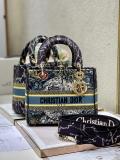 24 Dior MyABCD Diana handbag ultralight embroidered shoulder shopper tote with protective feet