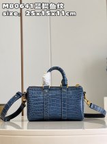 M80641 louis Vuitton LV crocodile grainy keepall Boston shopper handbag sling shoulder barrel bag