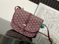 Goyard BelvederePM bag sling crossbody shoulder flap messenger saddle bag with strap buckle closure