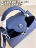 M48865 Louis Vuitton LV capucines PM BB shopper handbag structured shopping tote with studded feet