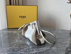 Fendi first clamshell makeup clutch pouch suede sling crossbody shoulder messenger flap