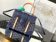 Goyard Saigon mini wooden-handble structured handbag sling crossbody shoulder flap messenger