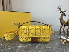 Fendi perforated underarm baguette bag shoulder crossbody flap messenger upscale party clutch