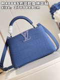 M48865 Louis Vuitton LV capucines PM BB shopper handbag structured shopping tote with studded feet