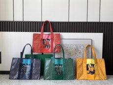 Goyard Villette MM shopper handbag foldable storage tote generous holiday beach tote with cartoon illustration