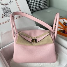 Swift thick pink hermes lindy 26 handbag large Boston shopper tote pure handmade stitch gold hardware