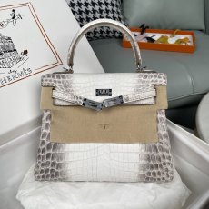 online sell Hermes Himalaya kelly 25cm structured handbag pure handmade stitch in nile crocodile leather