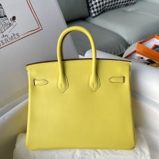 Swift Lemon hermes Birkin 25 handbag travel holiday beach tote pure handmade stitch gold metalware