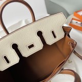 Togo Hermes birkin 25 color-contrast shopper tote handbag full handmade stitch customized logo
