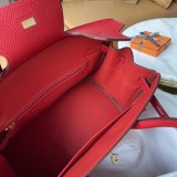 Togo Hermes Birkin 25 shopper handbag holiday beach tote semi handmade stitch full packaging palladium buckle