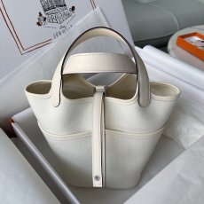 Hermes picotin 18 mini bucket handbag tiny basket shopper tote full handmade sewing