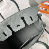 Togo Hermes Birkin 25 top-handle handbag tote with protective feet and strap closure semi handmade sewing