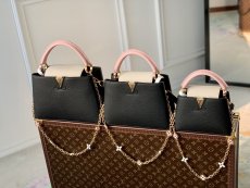 M22375 Louis vuitton Lv capucines PM BB top-handle handbag practical laptop bag magazine booktote with double strap 