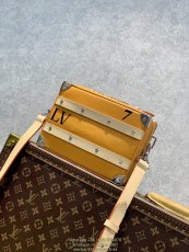 M45785 Louis vuitton LVXNBA Handle Trunk handbag phone holder cosmetic boxy clutch with metallic Corner