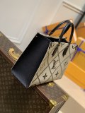 tan M46015 Louis vuitton LV  carryall Onthego open shopping tote holiday beach tote bag authentic quality