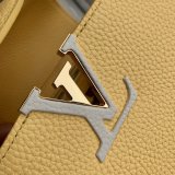 M21798  lemon Louis vuitton LV capucines BB PM structured shopper handbag with double set strap