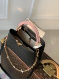 M22375 Louis vuitton Lv capucines PM BB top-handle handbag practical laptop bag magazine booktote with double strap 