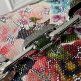 M21157 Louis vuitton Lv crystal-detailed coussin Bb handbag women's underarm baguette with flowery embroidery 