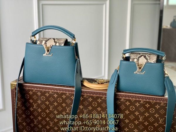 M81408 Louis Vuitton LV capucines MINi BB structured shopper handbag with protective feet 