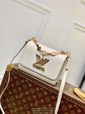 M50282 Louis vuitton LV twist MM chain handbag sling crossbody flap messenger with arched  bottom 