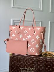M45686 Louis vuitton LV neverfull carryall handbag shoudder shopping tote paired with zipper pouch premium quality