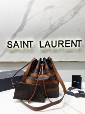 YSL  Le monogramme canvas bucket bag drawstring crossbody shoulder tote with riveted feet
