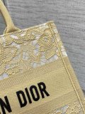 Dior latest embroidered medium booktote versatile cabin handbag holiday travel beach tote in three size