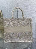Dior latest embroidered medium booktote practical cabin handbag shoulder open tote in three size