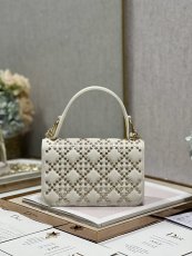 Dior lucky star series cannage cosmetic boxy handbag chain-strap crossbody shoulder messenger flap with snaplock closure 