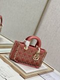 Dior D-joy cannage-quilted Diana shopper handbag shoulder underarm open tote with double strap