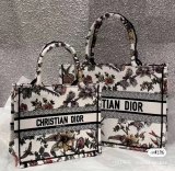 three size Dior large lightweight carryall shopper handbag embroidered booktote open beach tote