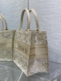 Dior latest embroidered medium booktote practical cabin handbag shoulder open tote in three size