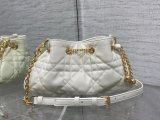 Small Dior Ammi drawstring lucky pouch bag cosmetic pouch clutch sling crossbody shoulder bucket tote in lambskin 