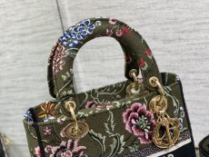 Dior Myabcd lady Diana embroidered handbag shoulder open shopper tote with wide jacquard strap