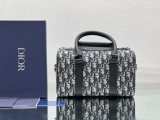 Dior oblique lingot 26 handbag compact weekend duffle tote bag shoulder Boston tote with wide buckle strap