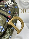 New version Dior medium embroidered women's underarm baguette shoulder flap saddle messenger