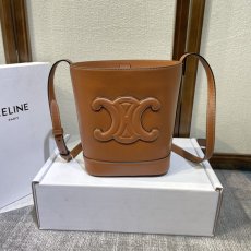 Celine cuir triomphe sling crossbody shoulder bucket tote bag in smooth calfskin