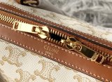 Celine Triomphe canvas Boston shopper handbag duffle-style weekend travel bag large cabin handbag