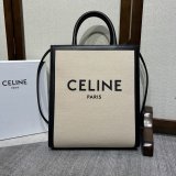 Celine canvas cabas shopper handbag sling crossbody shoulder crossbody bucket tote 