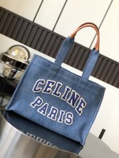 large Celine cabas thais denim open shoulder shopping tote weekend travel cabin handbag holiday luggage bag 