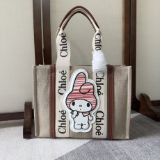 Chloe x My Melody medium canvas shopper handbag large shoulder commuter tote stylish travel beach bag 