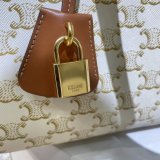 Celine cabas small canvas shopper handbag versatile laptop handbag business briefcase with padlock charm