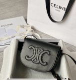 Celine folco cuir triomphe sling crossbody shoulder flap messenger minimalist saddle pouch with strap