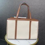 Celine cabas 16 versatile shoulder commuter tote tricompartment open handbag with protective feet original quality 
