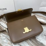 Celine medium triomphe sling crossbody shoulder flap messenger cosmetic boxy clutch Italy leather original grade 