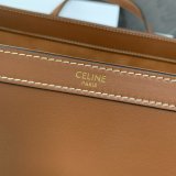 Celine cabas 16 versatile shoulder commuter tote tricompartment open handbag with protective feet original quality 