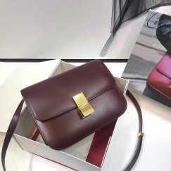 Medium Celine box bag sling crossbody shoulder flap messenger baguette bag Italy leather original grade